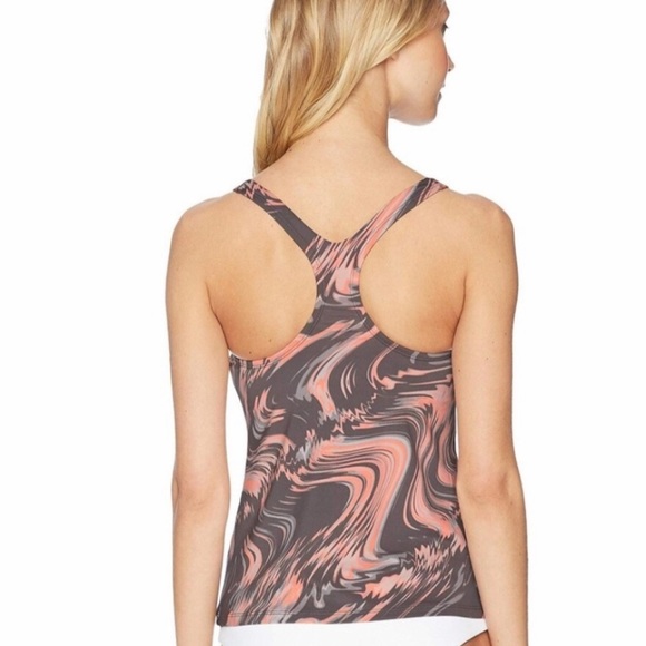 Nike Amp Surge Racerback Tankini Top in Crimson Pulse Marble Print - Picture 5 of 10